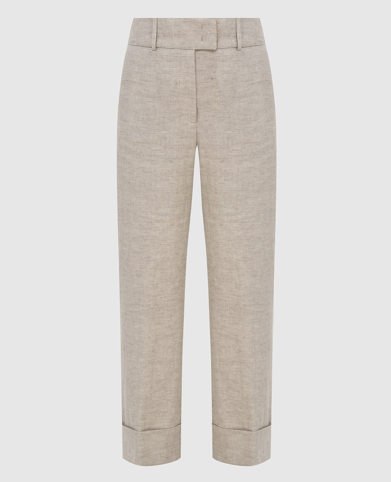 Patterned linen trousers peserico