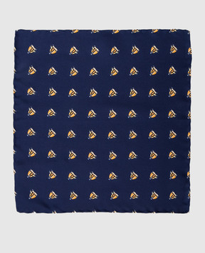Stefano Ricci Children's navy blue silk patterned tie and pache scarf set YDHNG600