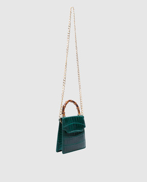 Bochicchio Green leather bag CROCOCLUTCH3