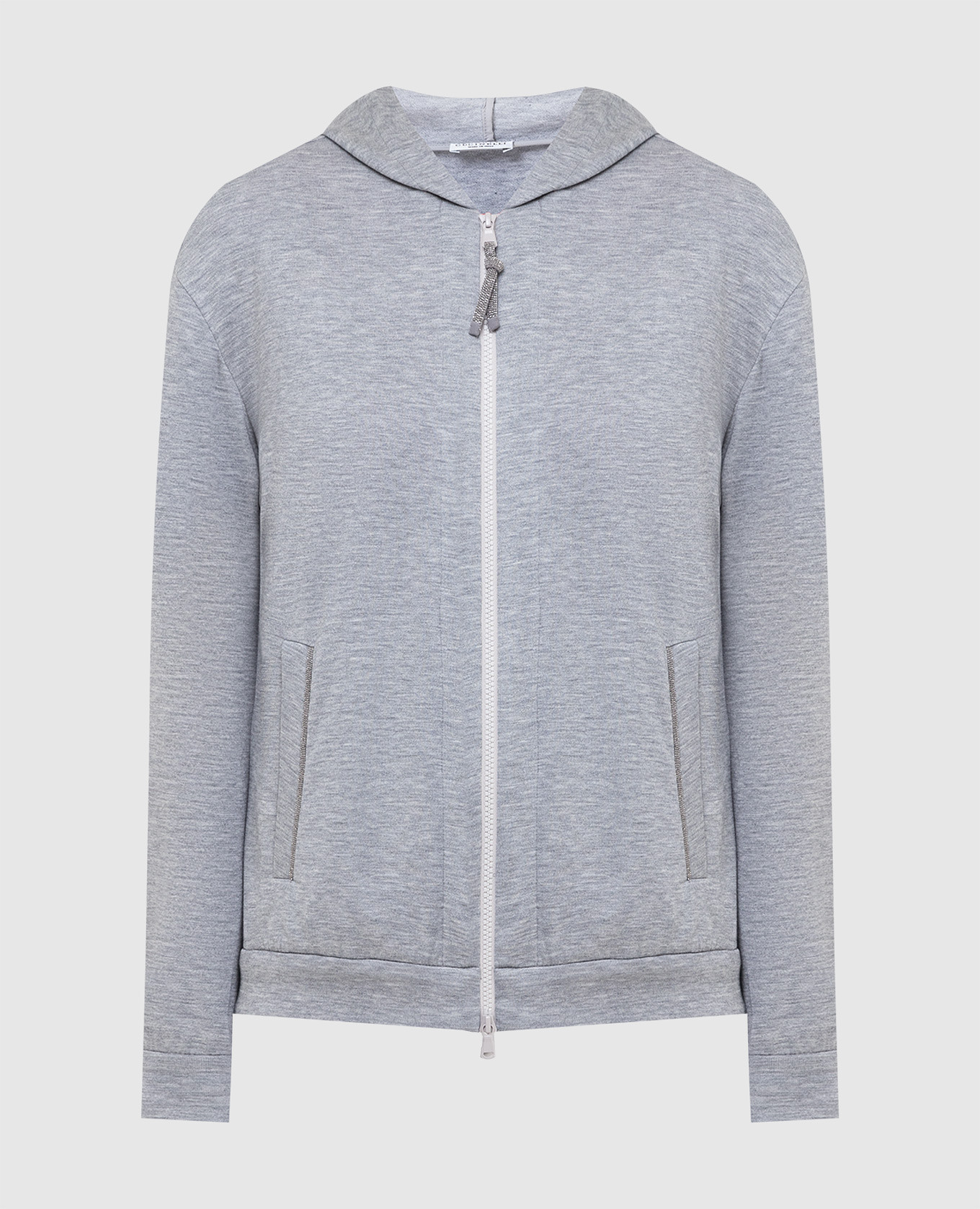 Gray sweatshirt with chains brunello cucinelli