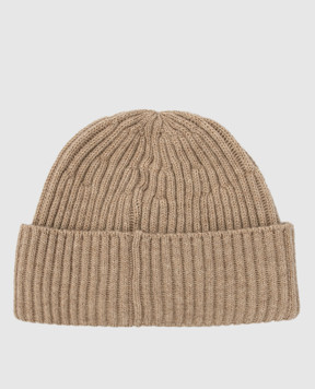 Brunello Cucinelli Beige ribbed cashmere hat M2293900