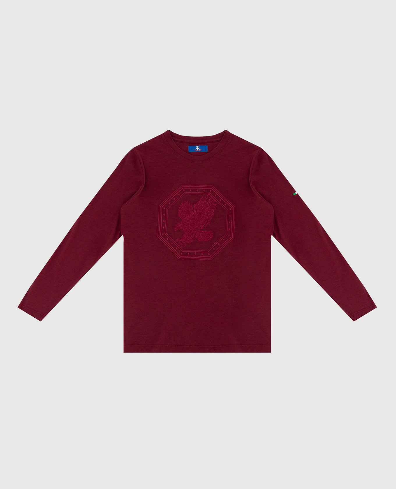 Children's burgundy longsleeve with appliqué stefano ricci