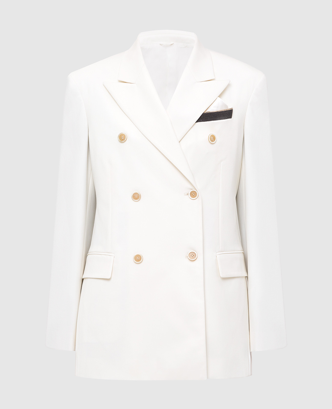 

Light beige wool jacket Brunello Cucinelli, White