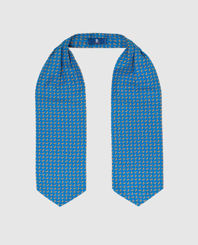 Stefano Ricci Children's blue silk ascot tie in a pattern YASNG300