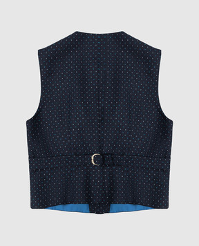 Stefano Ricci Navy blue patterned wool vest Y3E0101000W806