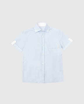 Stefano Ricci Children's blue checked shirt YC004519M1880