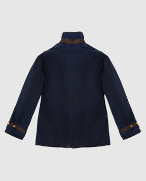 Stefano Ricci Children's blue plaid jacket YXJ6K00030HTCERA