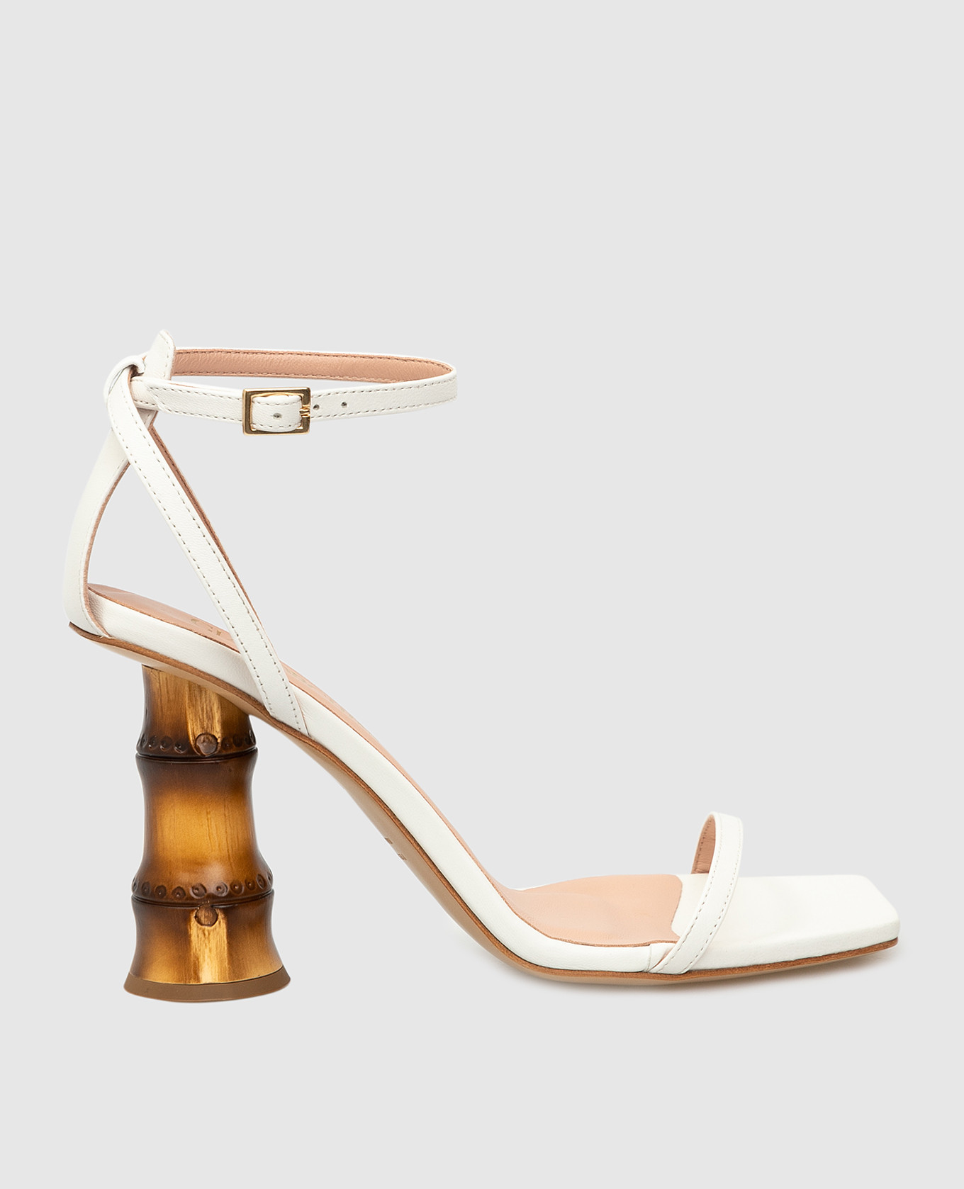 Bamboo leather heeled sandals gia borghini