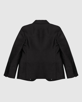 Stefano Ricci Children's black patterned silk jacket Y2RF731000HC5270