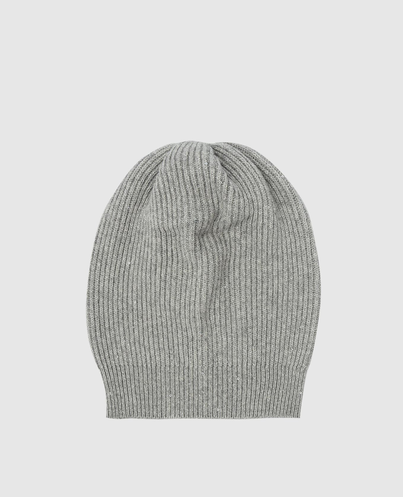 

Light gray hat made of cashmere and wool with lurex Brunello Cucinelli, Серый
