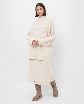 The Row Dejan asymmetric cashmere skirt 5782Y120