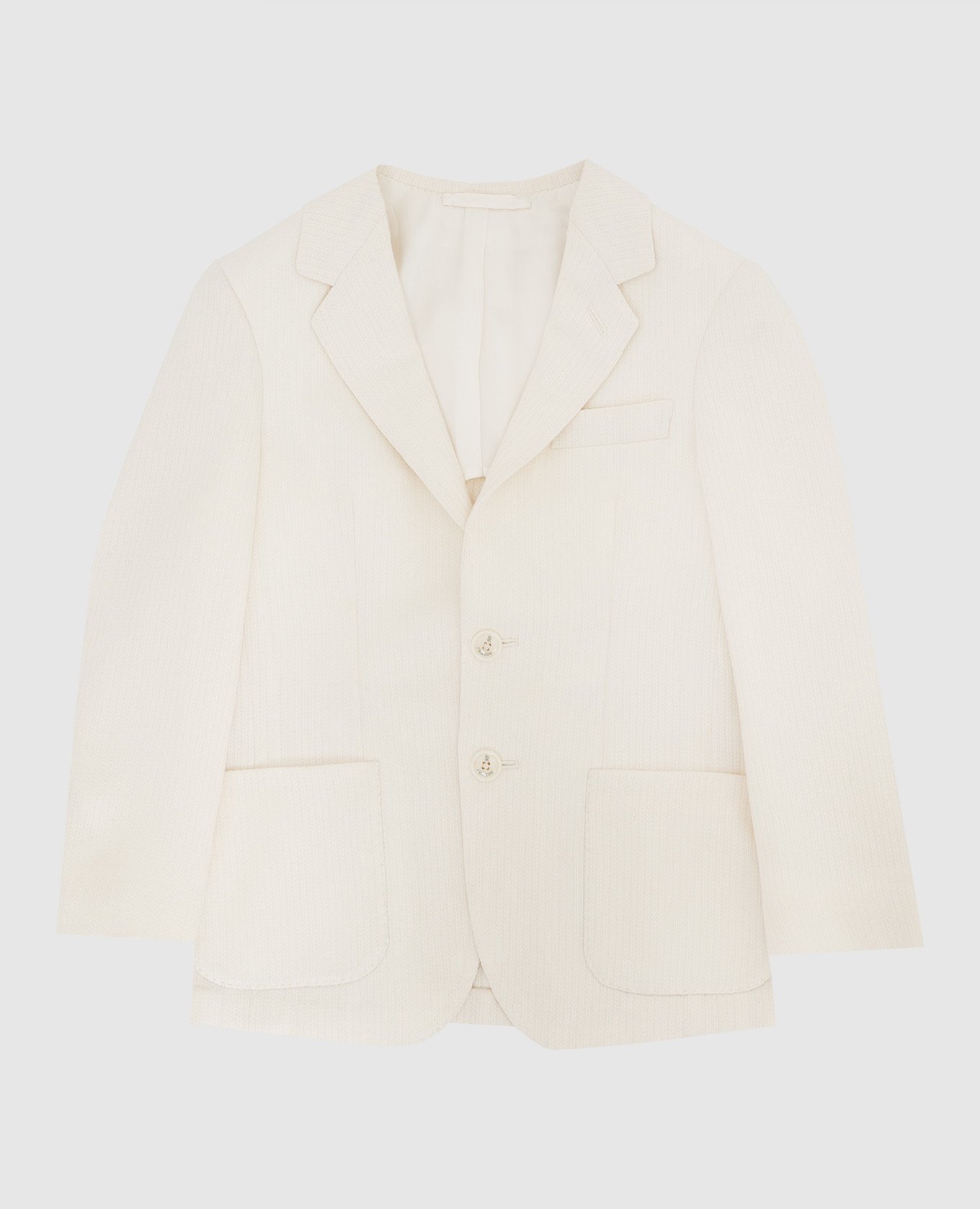 

Patterned cashmere and silk children's light beige blazer Stefano Ricci