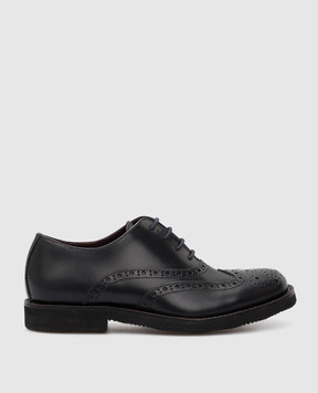 Stefano Ricci Children's dark blue leather brogues YRU10G8027SP
