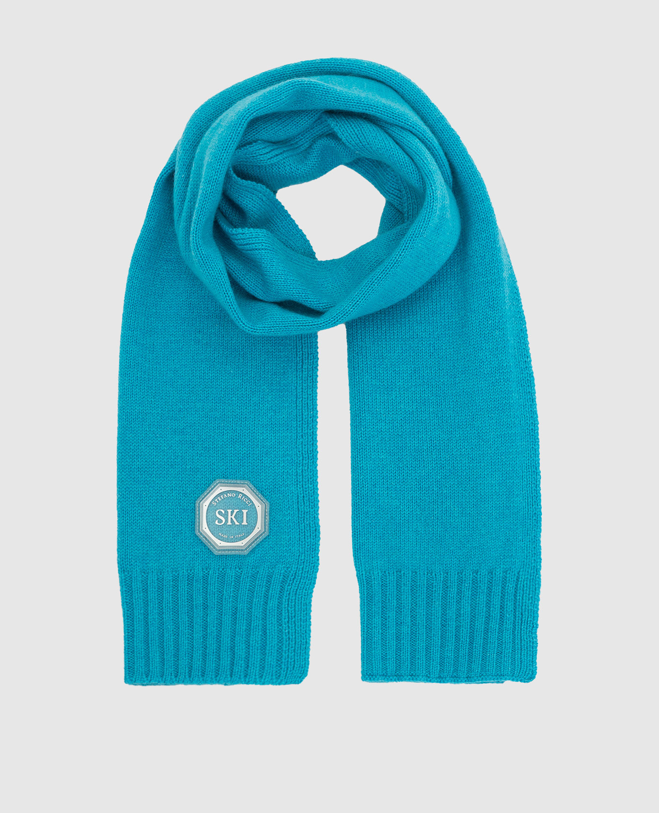 Children's turquoise cashmere scarf stefano ricci
