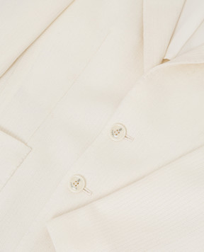 Stefano Ricci Patterned cashmere and silk children's light beige blazer Y1RSGD22T0HC4253