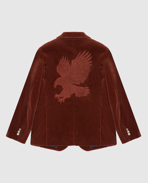 Stefano Ricci Children's brown velor jacket Y1RF372RICCT800