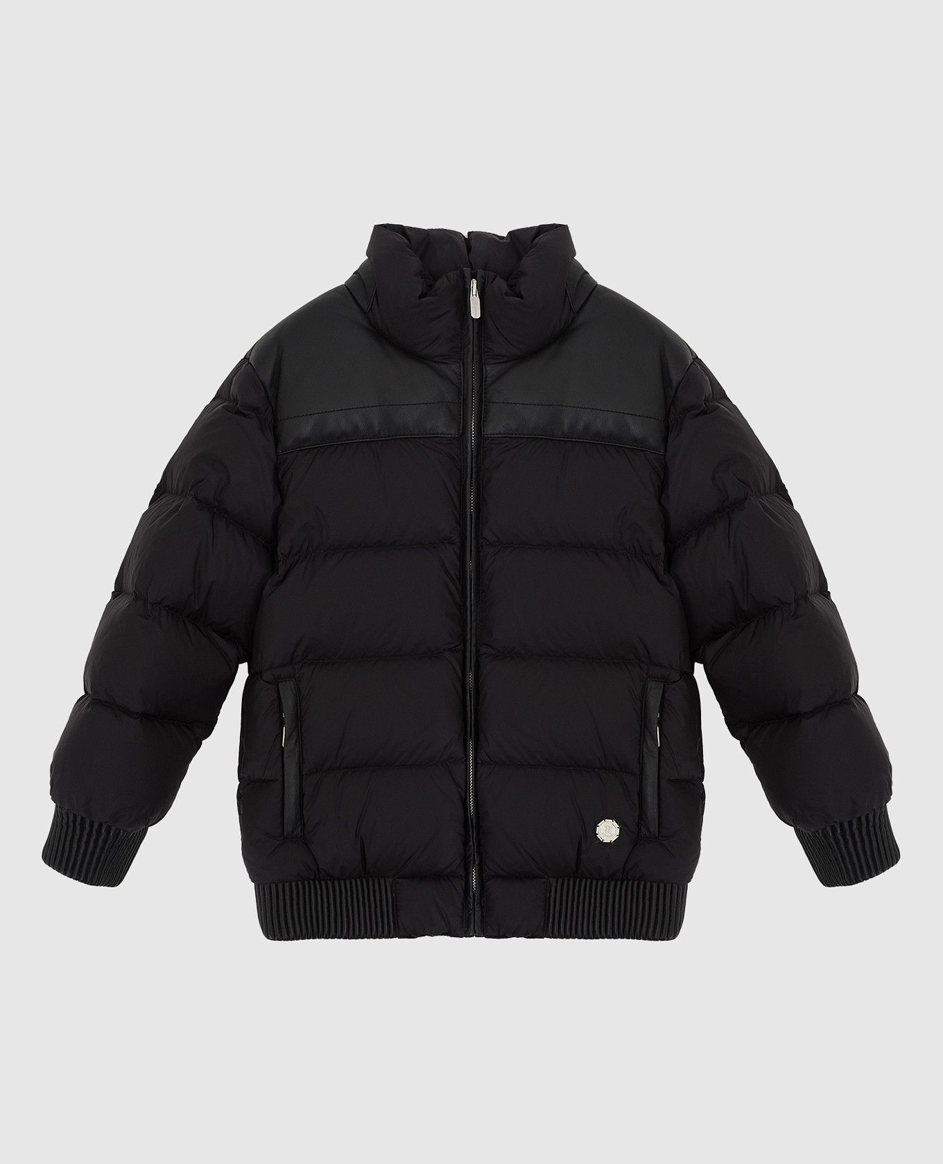 

Children's down jacket with leather inserts Stefano Ricci, Black
