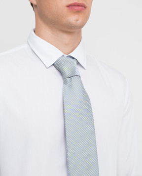 Stefano Ricci Patterned blue silk tie CH31051
