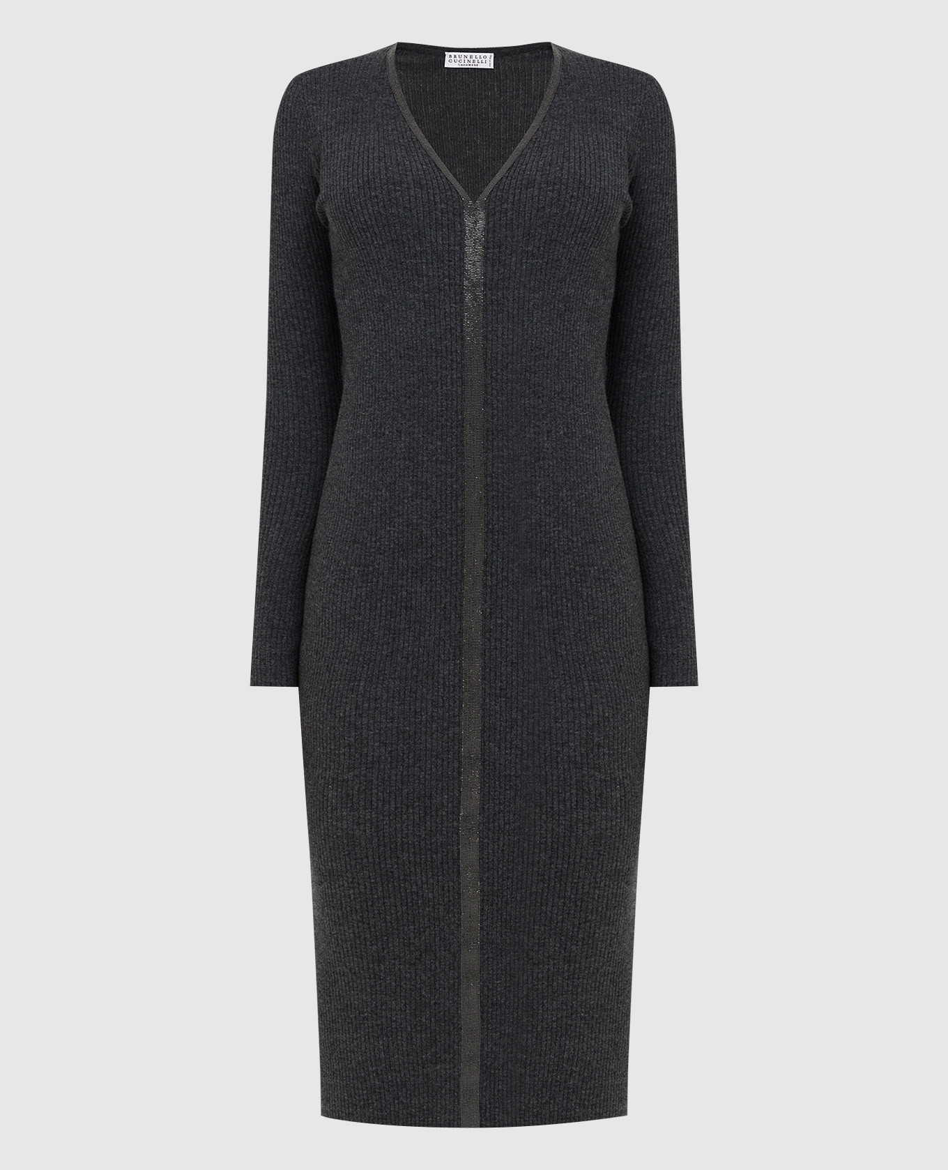 

Graphite cashmere dress with chains Brunello Cucinelli, Grey