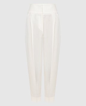 Fabiana Filippi Light beige linen trousers PAD271B799