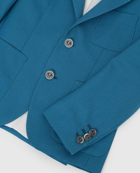 Stefano Ricci Children's turquoise wool jacket Y1RF376000HC3054