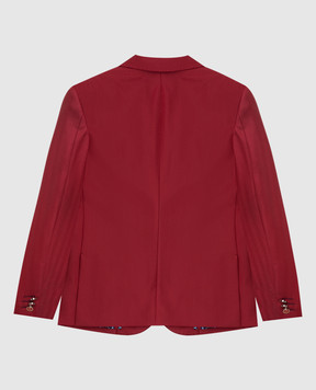 Stefano Ricci Monogram children's light burgundy wool jacket Y3RF376R00HC2975
