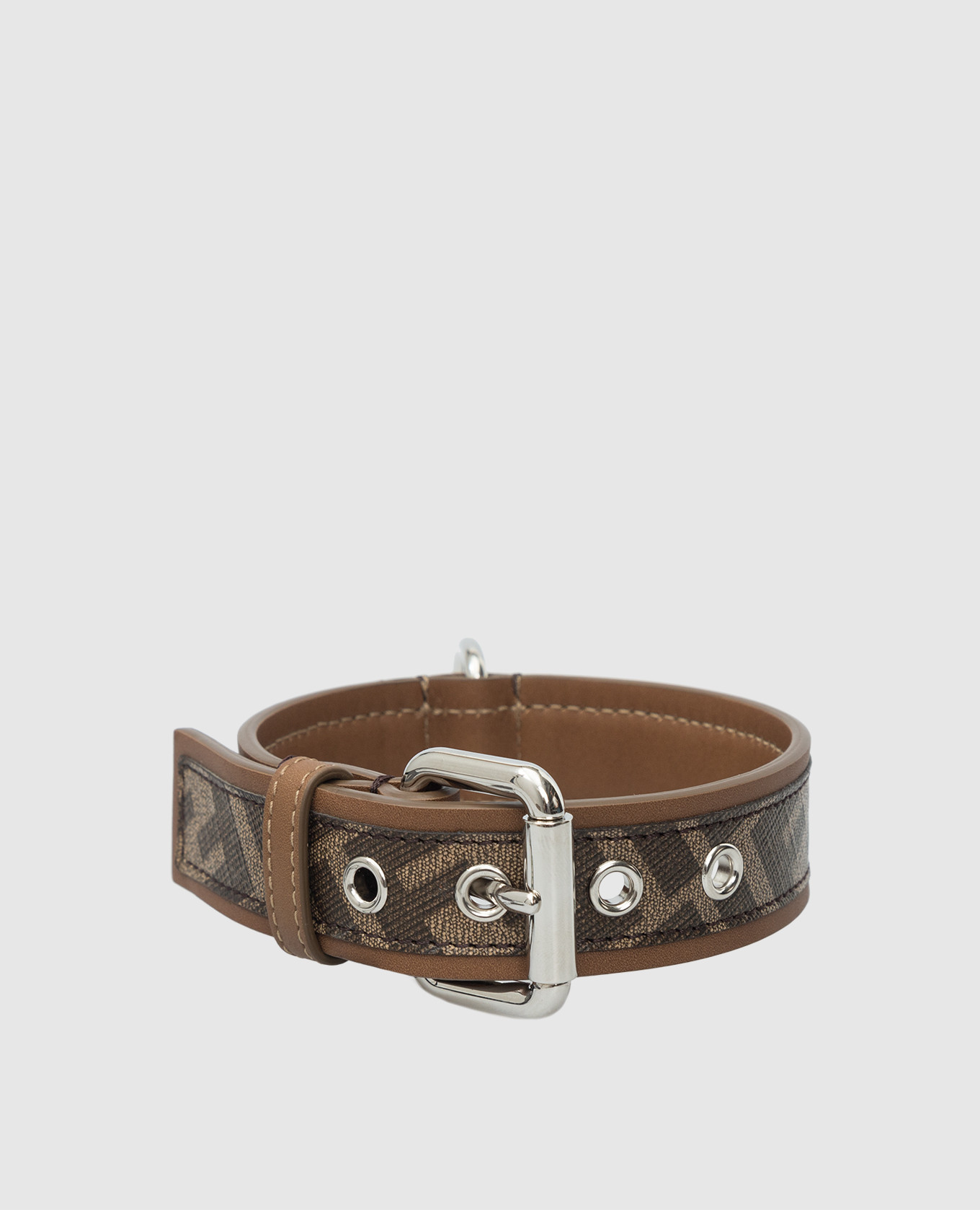 モモビン様 FENDI グレー レザー 首輪 ドッグカラー FF柄 モモビン様