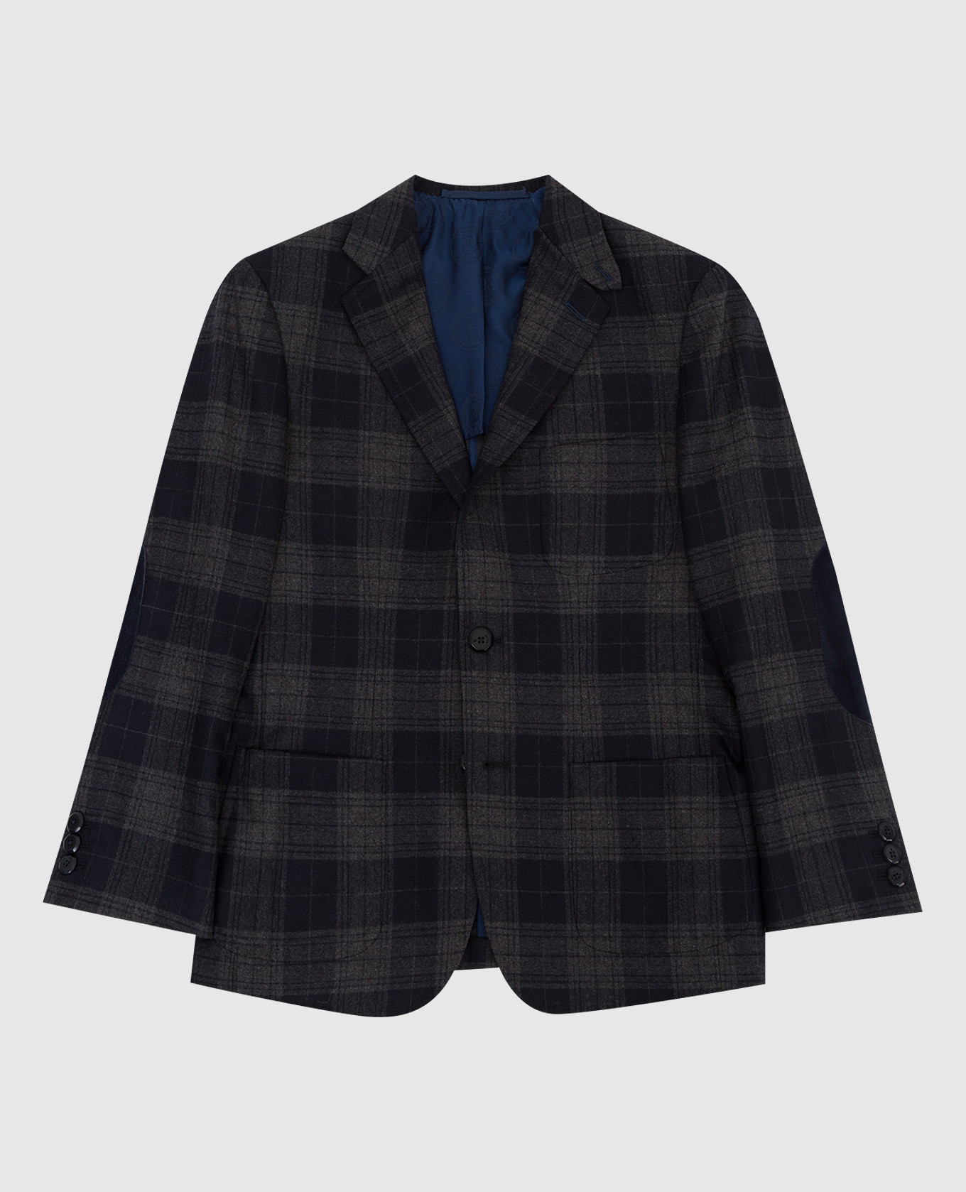 

Children's charcoal check wool blazer Stefano Ricci, Серый