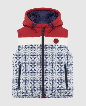 Stefano Ricci Children's blue vest in a pattern YAJ6S40030HN0018