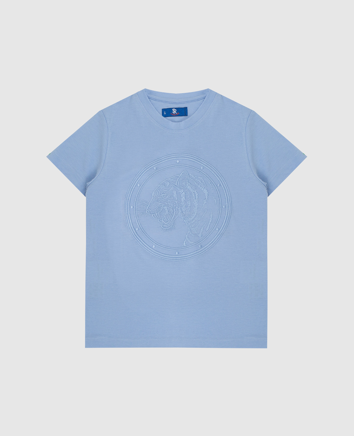 

Children's blue t-shirt with embroidery Stefano Ricci, Голубой