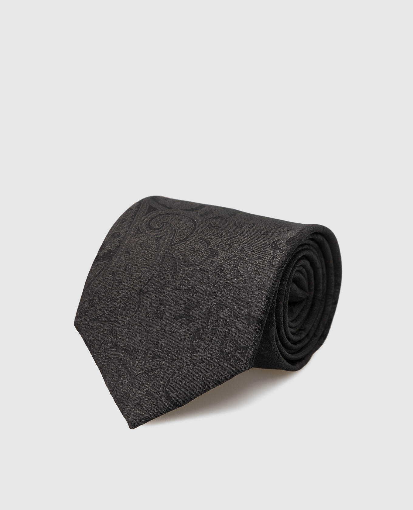 Children's silk dark gray patterned tie stefano ricci
