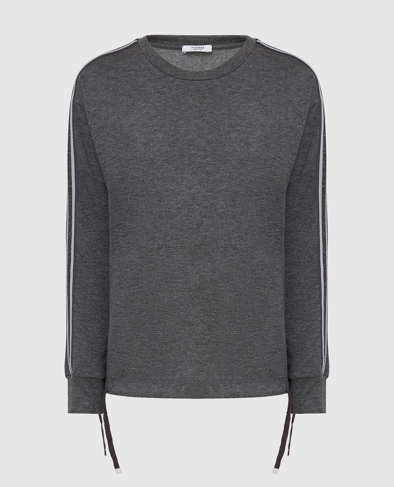 Charcoal sweatshirt with contrasting ribbons Peserico