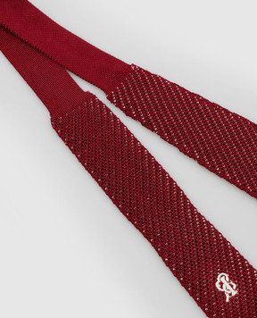 Stefano Ricci Children's burgundy patterned silk tie YCRM3600SETA