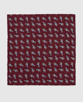 Stefano Ricci Patterned Tie and Pache Scarf Set for Children's Dark Violet Silk YDHNG700