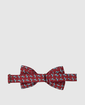 Stefano Ricci Children's burgundy silk butterfly in a pattern YHN01NG300