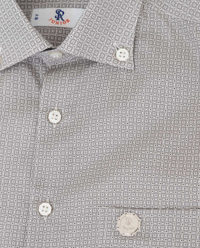 Stefano Ricci Children's olive patterned shirt YC002681SC1653