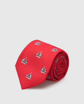 Stefano Ricci Children's red silk set of patterned tie and shawl YDHNG600