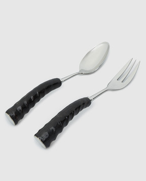 Lorenzi MIlano Oryx horn serving cutlery set 701611