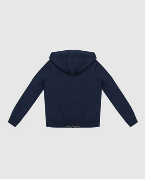 Stefano Ricci Children's dark blue jacket in cashmere, silk and leather YTJ8200030MANP