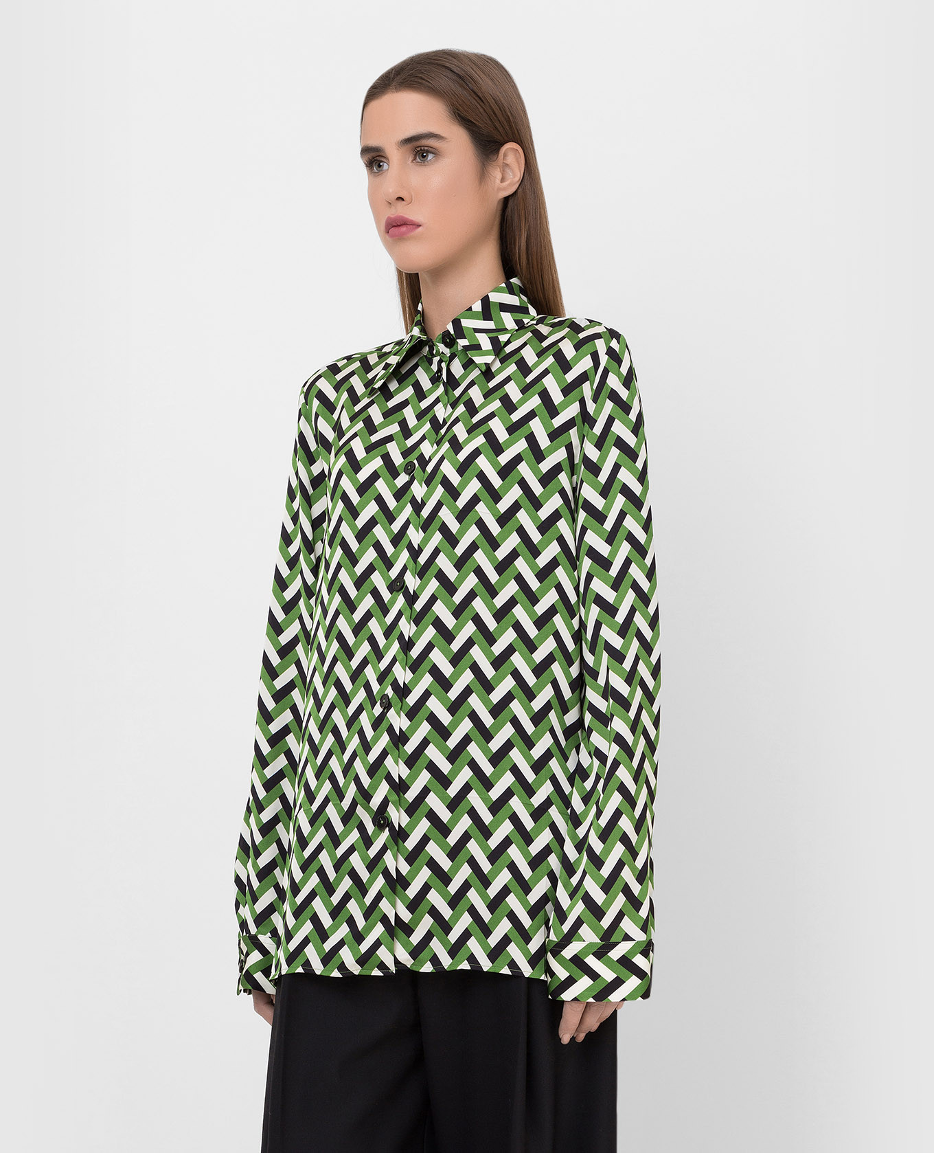 

Shirt in geometric print Jil Sander, Green