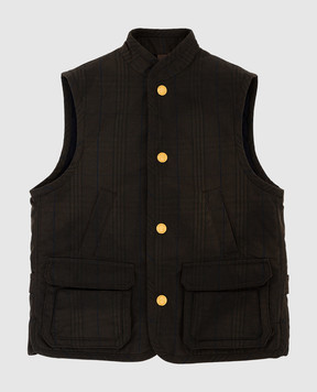 Stefano Ricci Children's dark brown checked vest YXJ6K00020HTCERA