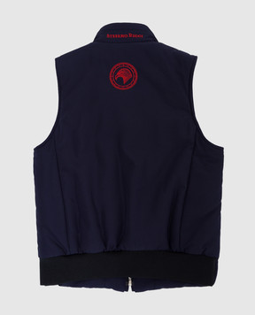 Stefano Ricci Children's navy blue vest with an emblem YDJ0200030MA0023