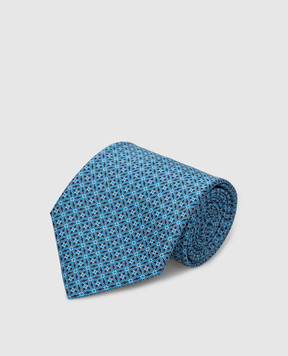 Stefano Ricci Blue silk tie in pattern pattern CH39027