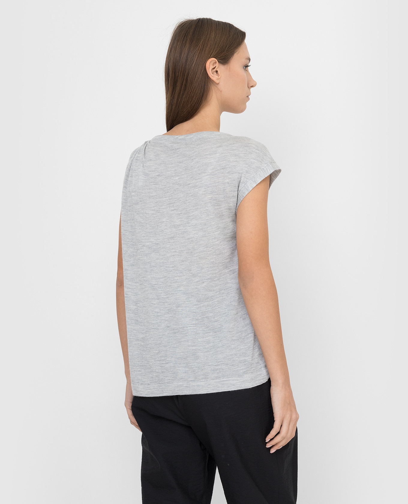 Cashmere and silk top with cutout Brunello Cucinelli 4