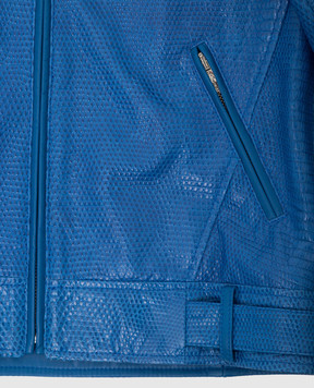 Stefano Ricci Children's blue reptile leather jacket YAJ7200100VRL