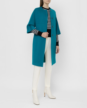 Heresis Turquoise wool coat J50100SLIMG300