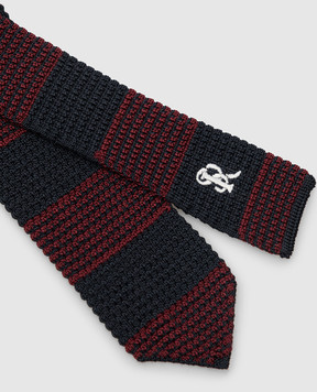 Stefano Ricci Children's dark blue striped silk tie YCRMTSR2916