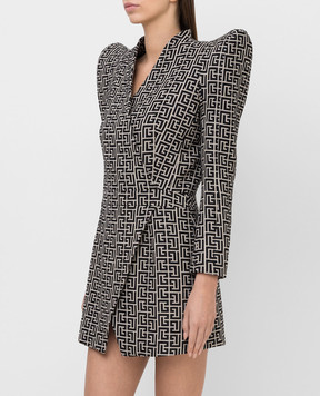 Balmain Wool dress with accent shoulders VF0R9080W126