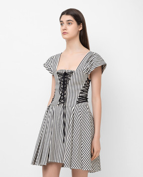 Philosophy di Lorenzo Serafini Lace-up striped dress A04272129