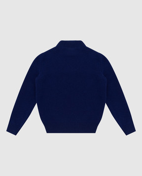 Stefano Ricci Children's blue cashmere sweater with a pattern KYS8300L10SY6480